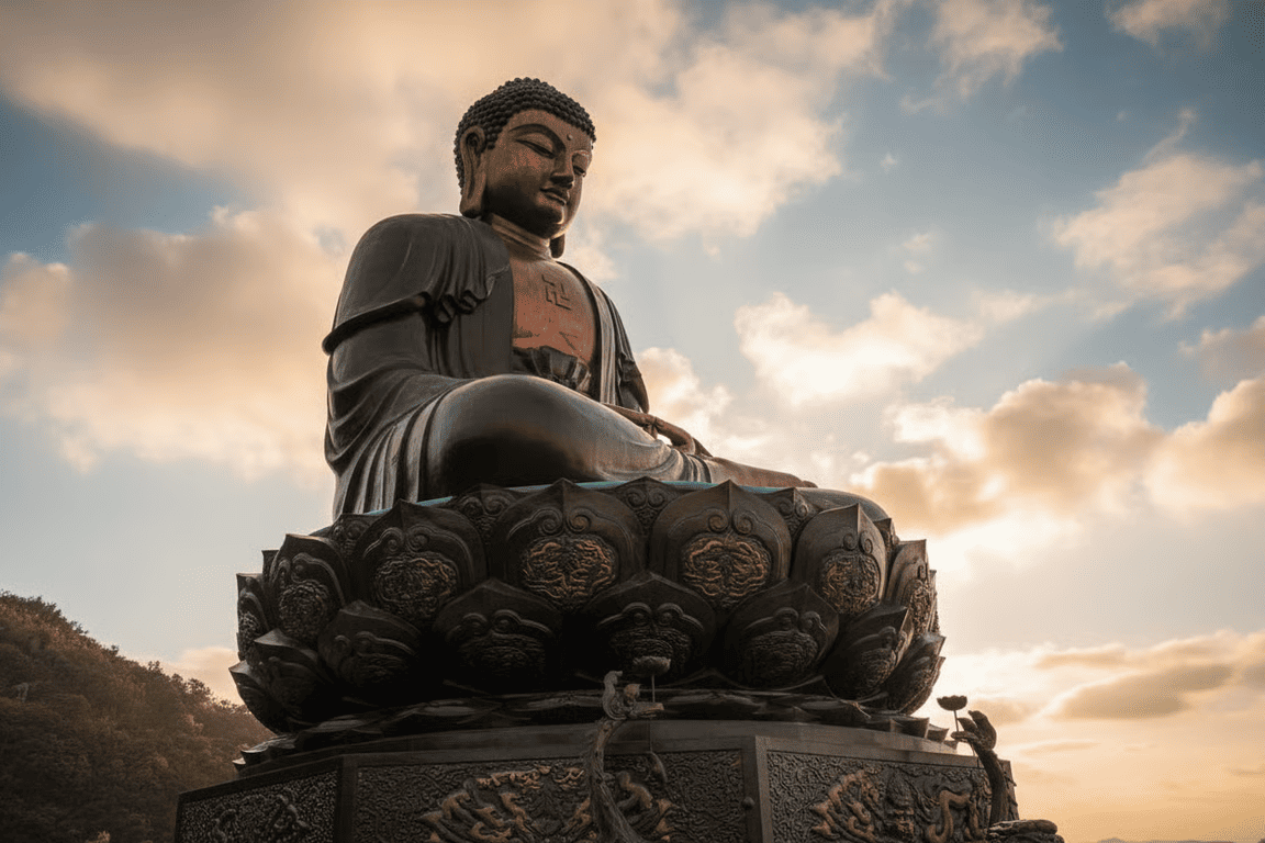 The statue is situated within the spiritual complex of the Sun World Fansipan Legend